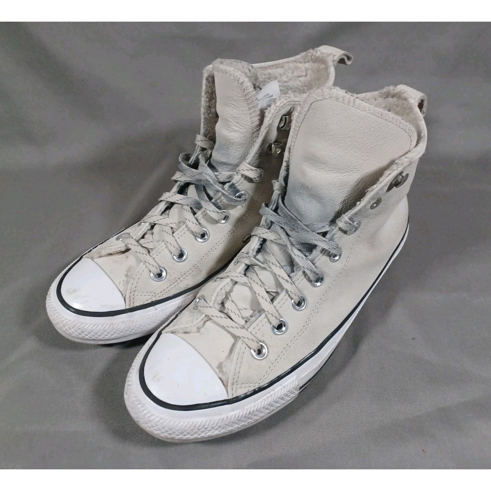 Converse Shoes Womens 9 Tan White CTAS Winter Hiker Sherpa Lined Hi Top